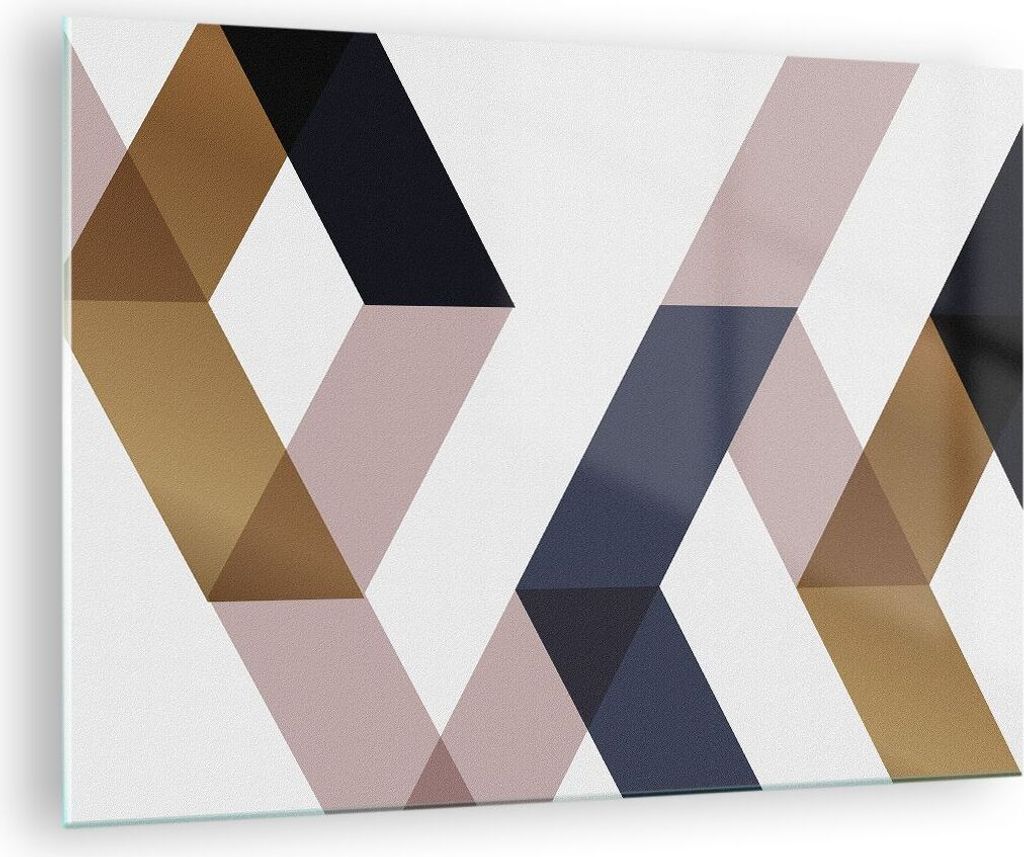 Bilder auf glas - Einteilig - Abstraktion Muster Diamant - 70x50cm - Glasbilder - Wandbilder - Bilder - zum Aufhängen bereit - Wanddekoration aus ...