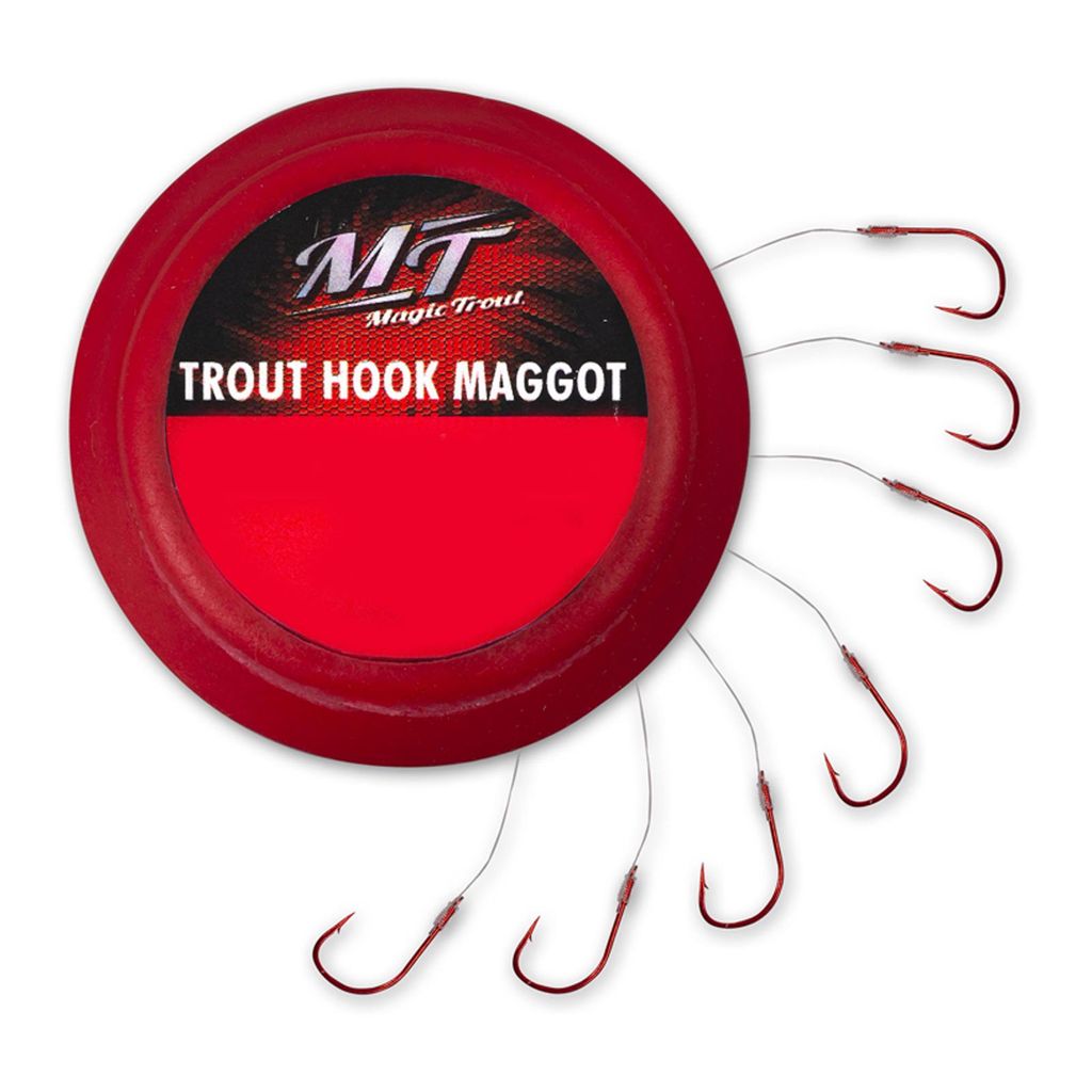Einzelhaken Quantum Magic Trout Hook Maggot silberfarben 70cm 7 Forellenhaken 