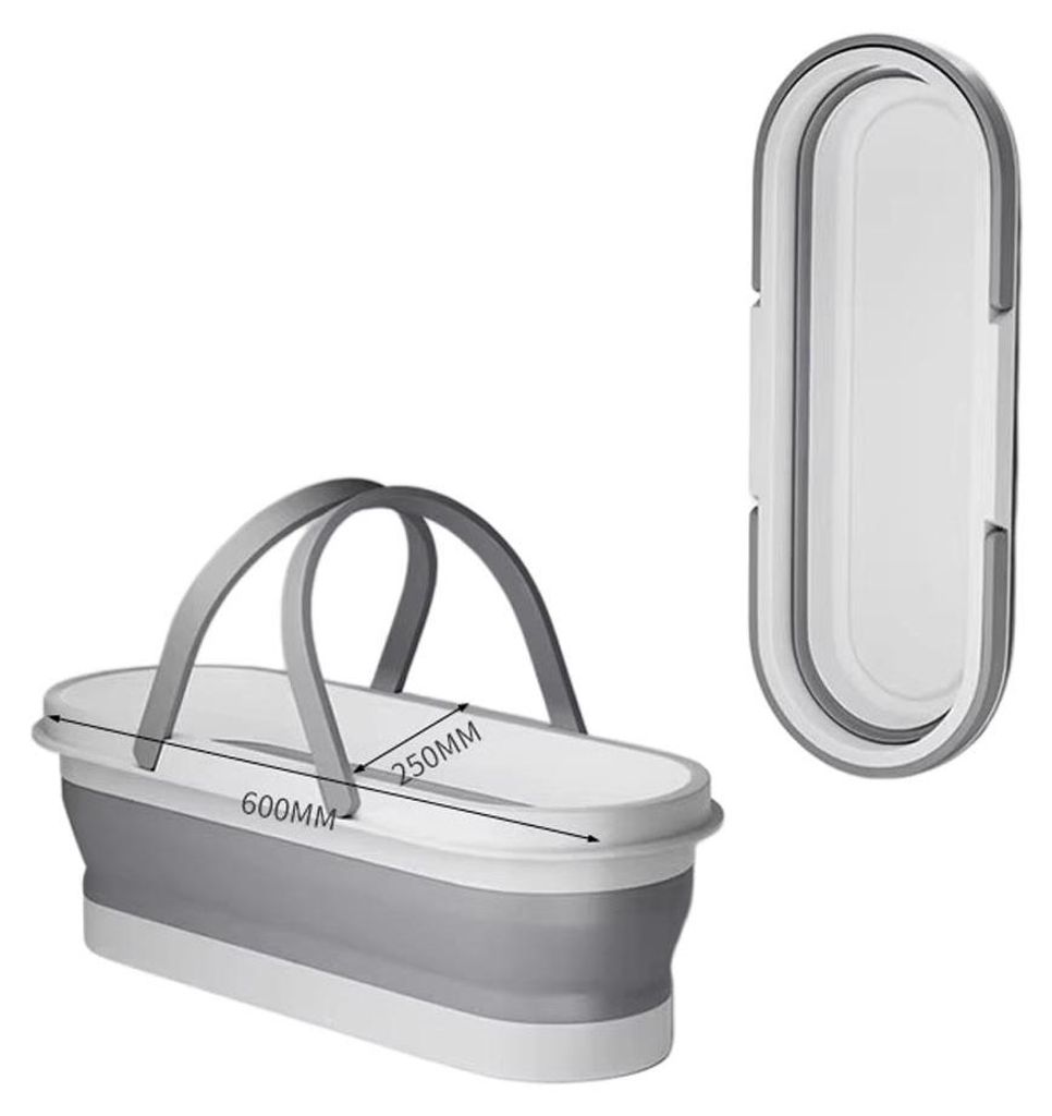 INF Faltbarer Wischeimer Silikon+PP 60cmx25cmx18cm Wischmops unter 50cm