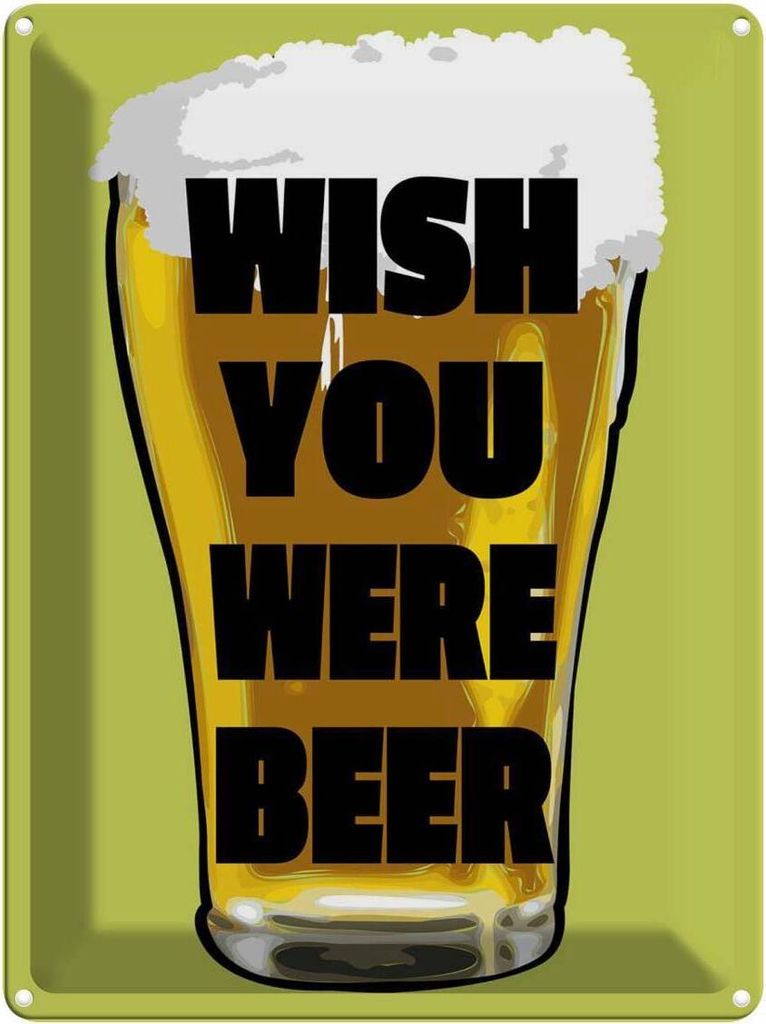 vianmo Blechschild 40x30 cm Wish you were beer Bier