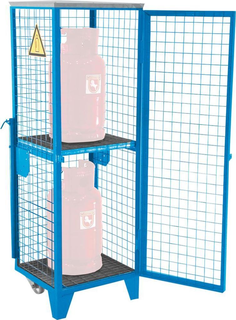 Bauer Gasflaschen-Depot GFD-R 4, Lichtblau, 1 Tür, Drahtgitter für 4x 11 kg-Gasflaschen