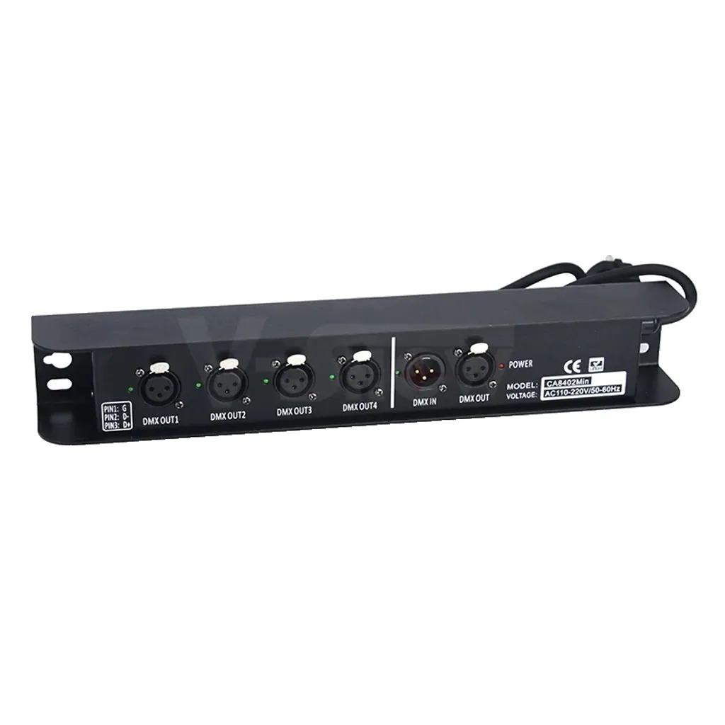 DMX Splitter Booster 4 Vie: Amplificatore Segnale Optoisolato 512x4