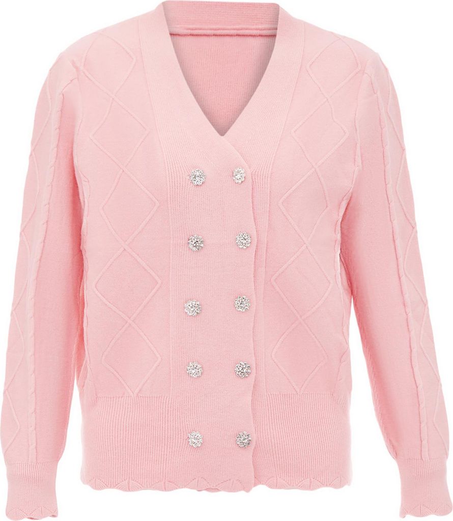carato damen strickjacke - rosa, XS/S