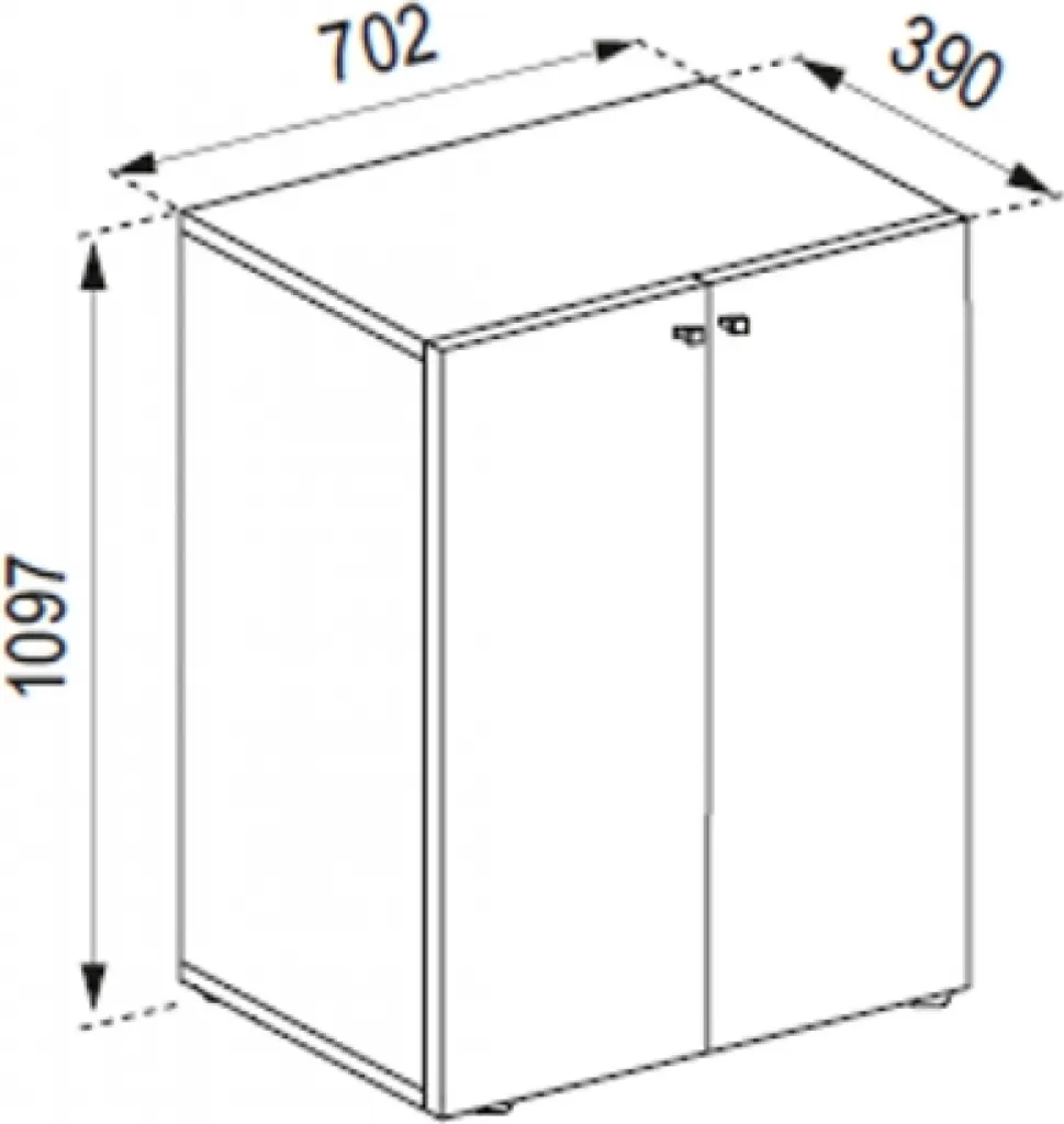 Armadio Archivio Lona Libro 70 cm - Mobile Ufficio con Ante Folding - 3
