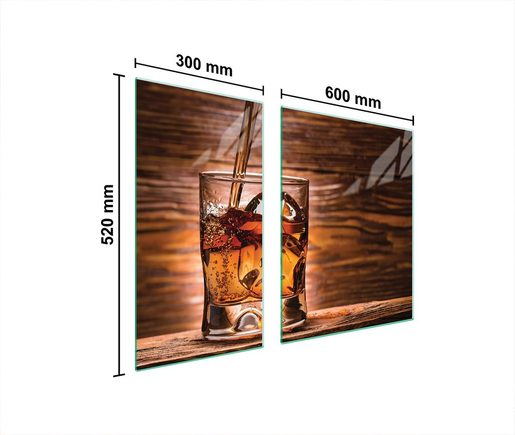 Glasschutzplatte Für Herd 90X52 Whisky