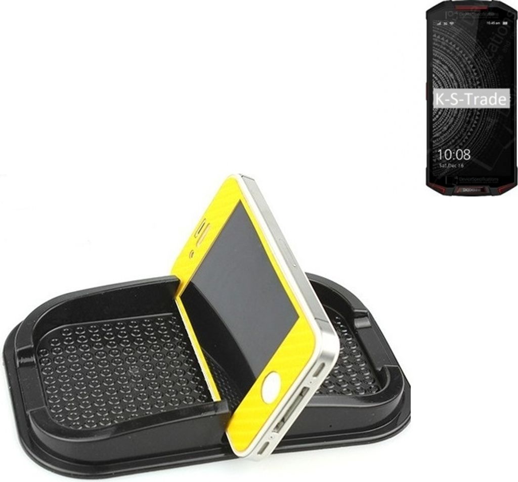 K-S-Trade Auto Anti Rutsch Matte Smartphone-Halter kompatibel mit Doogee S70 Lite Haft Pad Armaturenbrett Handy-Halterung Silikon