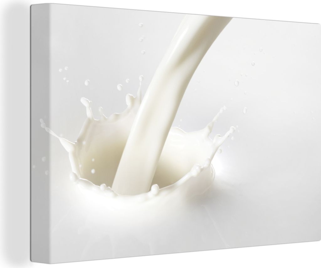 OneMillionCanvasses - Leinwandbilder - 140x90 cm, Milch verspritzen, Wandbilder Kunstdruck Wanddekoration - Foto auf Leinwand - Gemälde auf Holz...