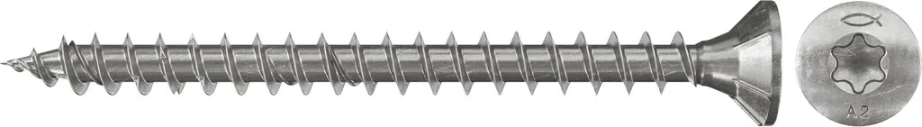 Fischer 200x Power-Fast 3,5x30 Vis Inox A2 Tête Fraisée TX 657020