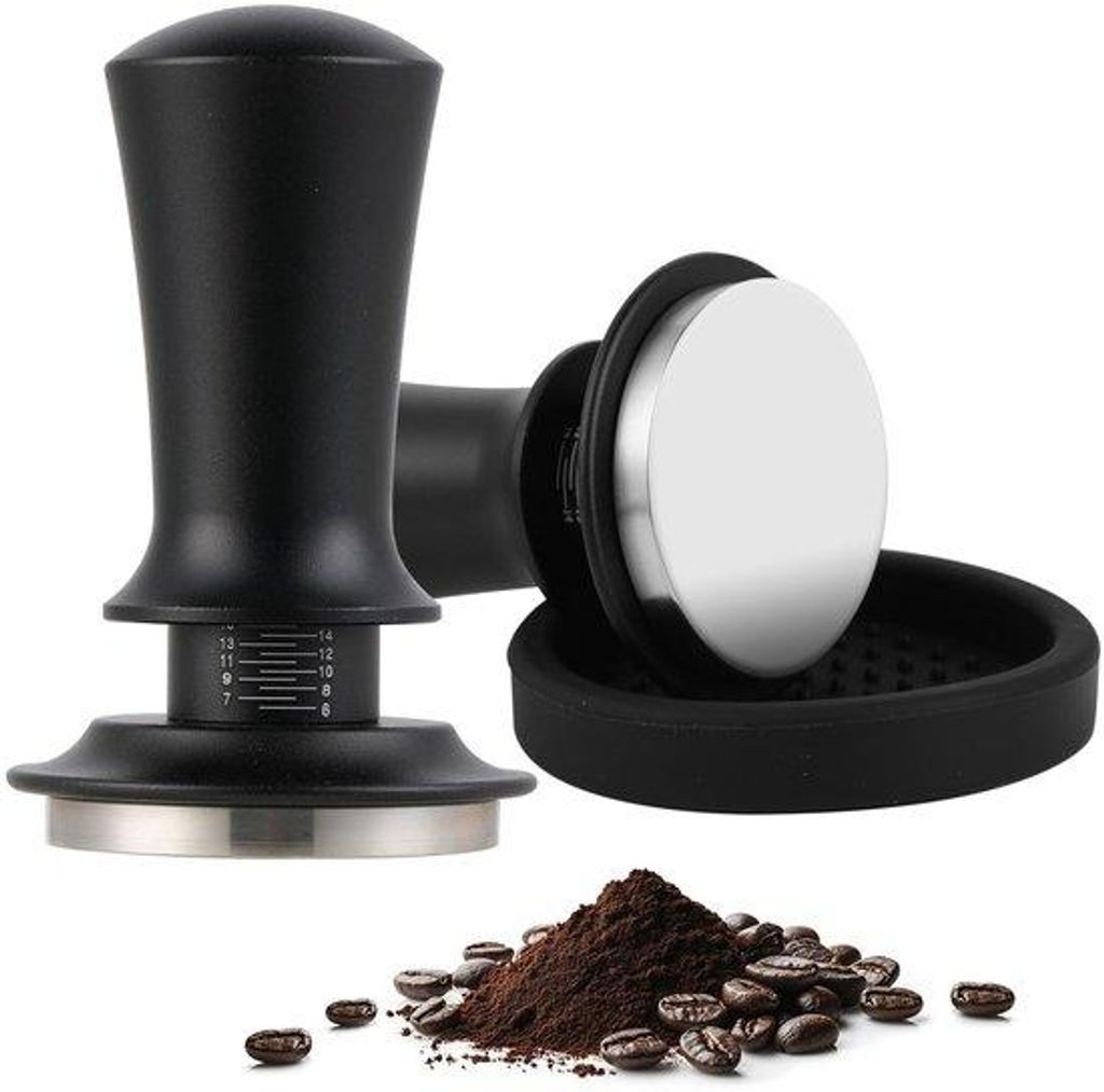 Espresso-Tamper aus Edelstahl mit 30 lbs Kontaktdruck Tamper mit integriertem Federmechanismus für Portafilter (58mm)