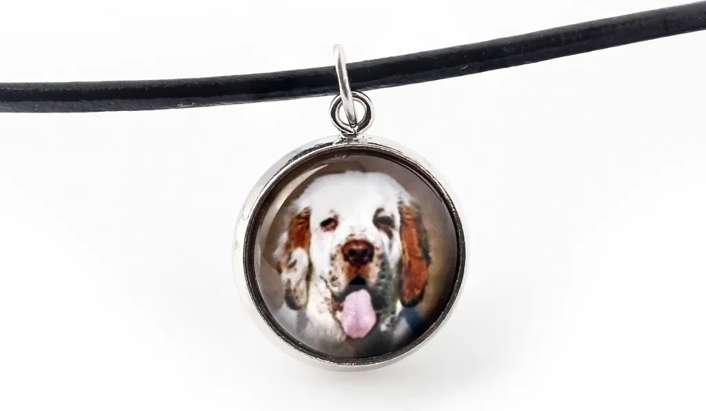 Clumber spaniel - collana con ciondolo con la tua foto, gioiello realizzato a mano dal marchio Art-Dog