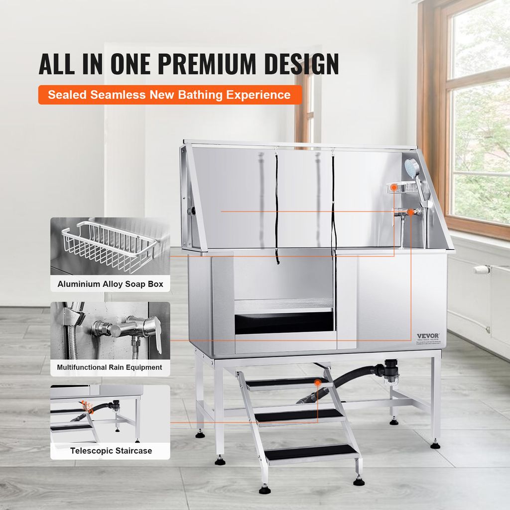 VEVOR Profesionálna vaňa na starostlivosť o psov 127 cm Obrázok produktu 3