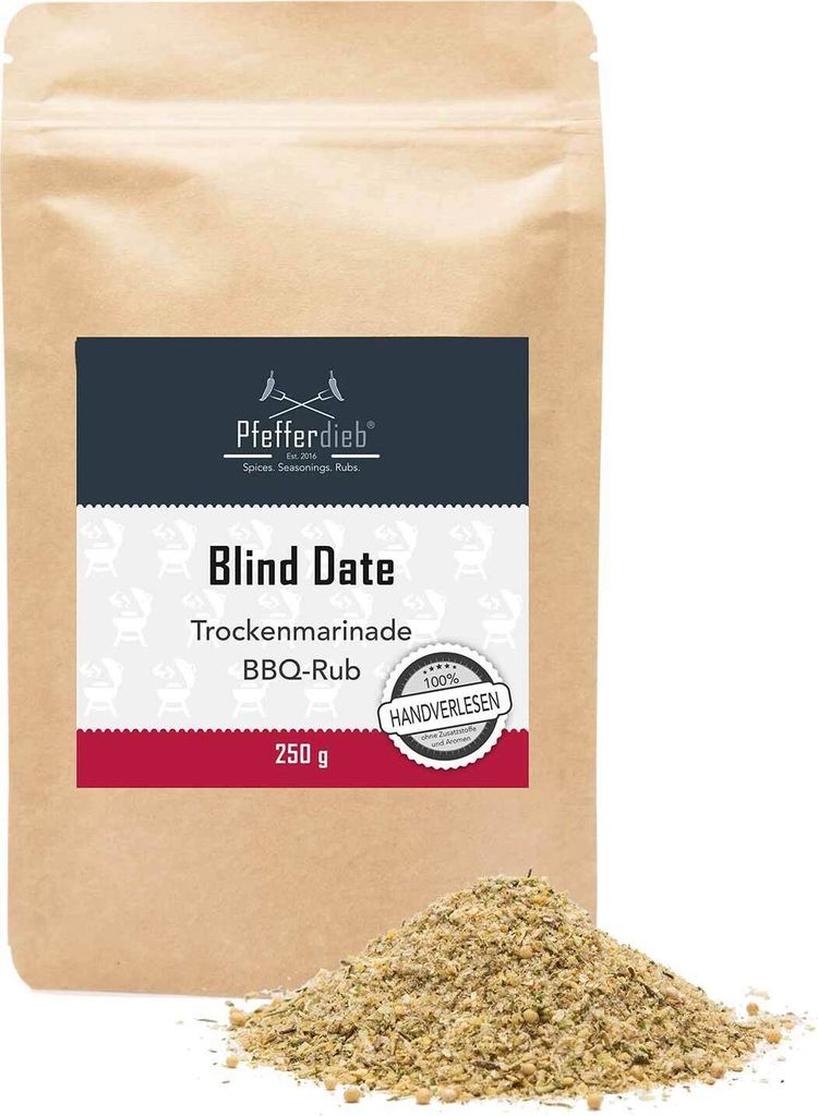 Pfefferdieb - Blind Date - Premium Grillgewürz, Trockenmarinade, BBQ Rub, 250g