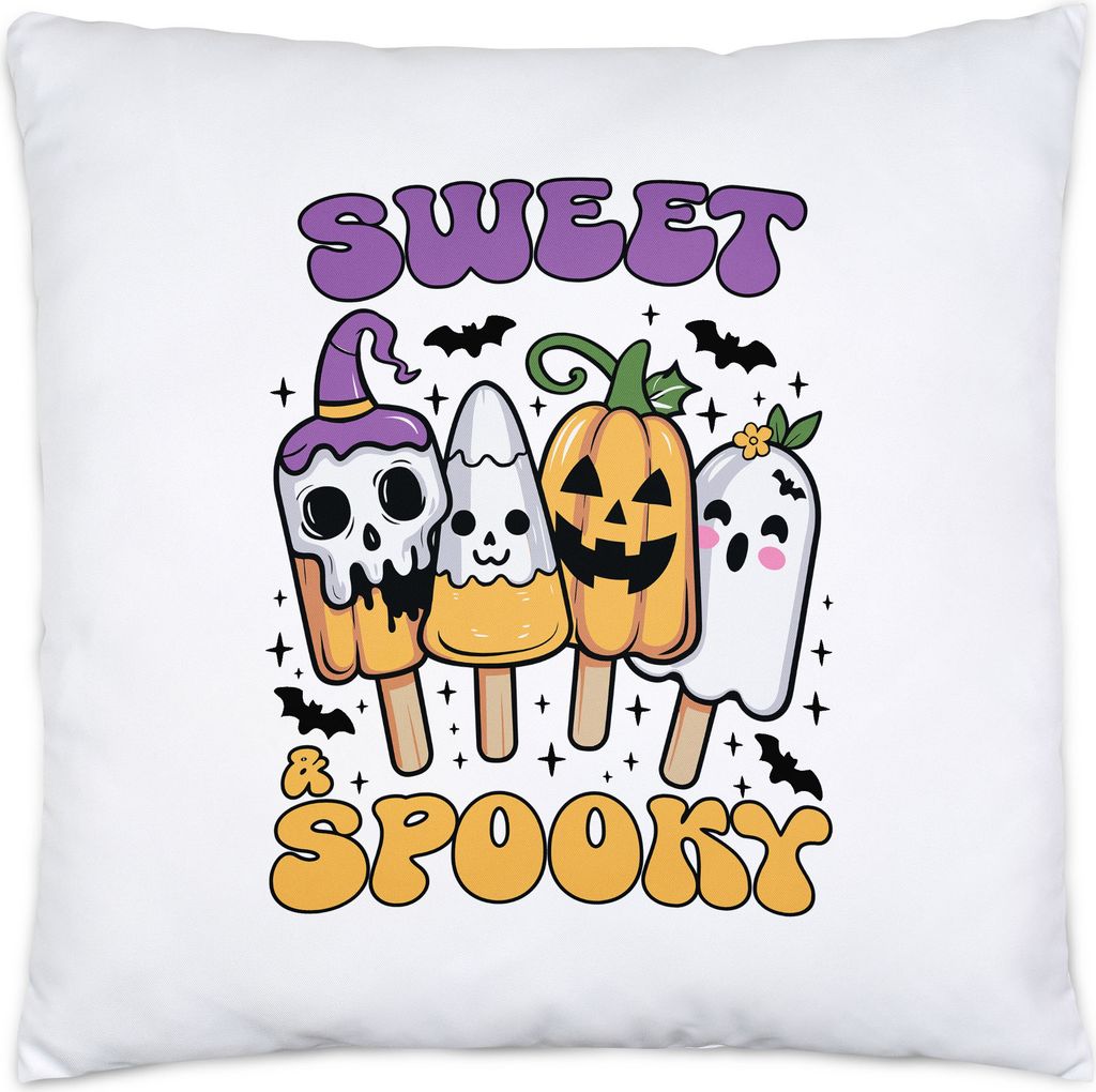 Sweet & Spooky Kissen Halloween Geschenkidee Süßigkeiten Kürbis Geister