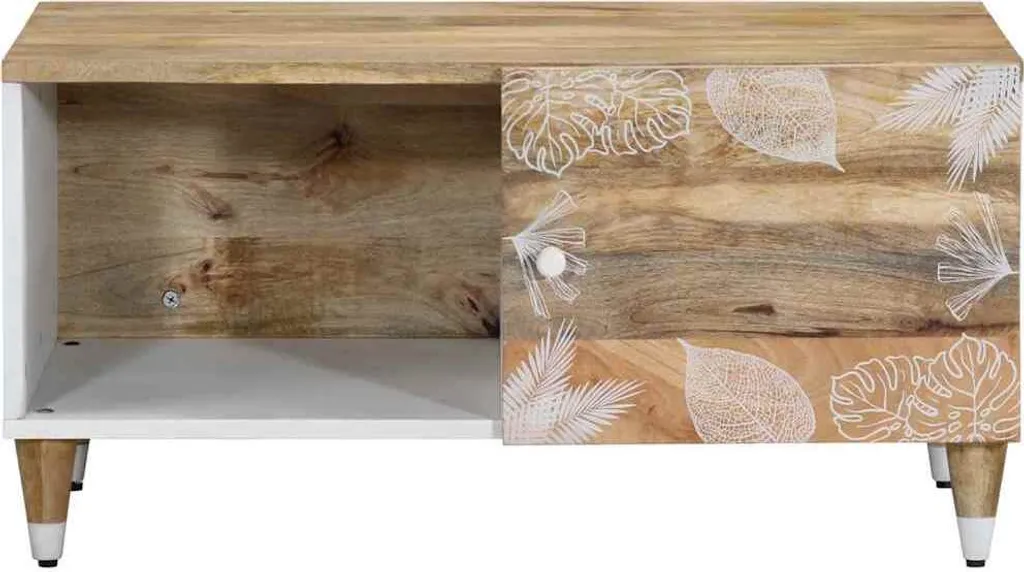 Tavolino SYFAX™ 80x50x40 cm in Mango Massello - Stile Etnico