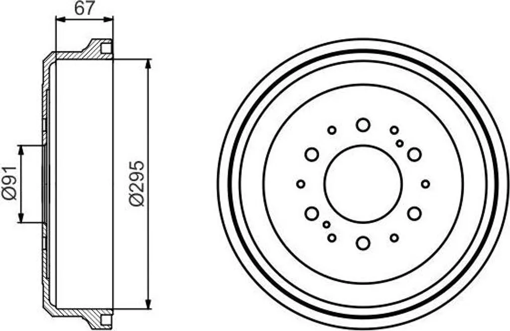 Tambour de frein haute résistance Bosch 0986477241 pour Toyota Hilux