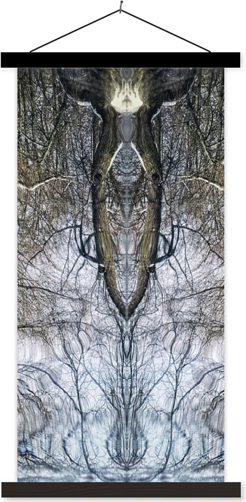 MuchoWow Textilposter Baum - Kunst - Psychedelisch 40x80 cm mit schwarzem Rahmen - Wandemalerei