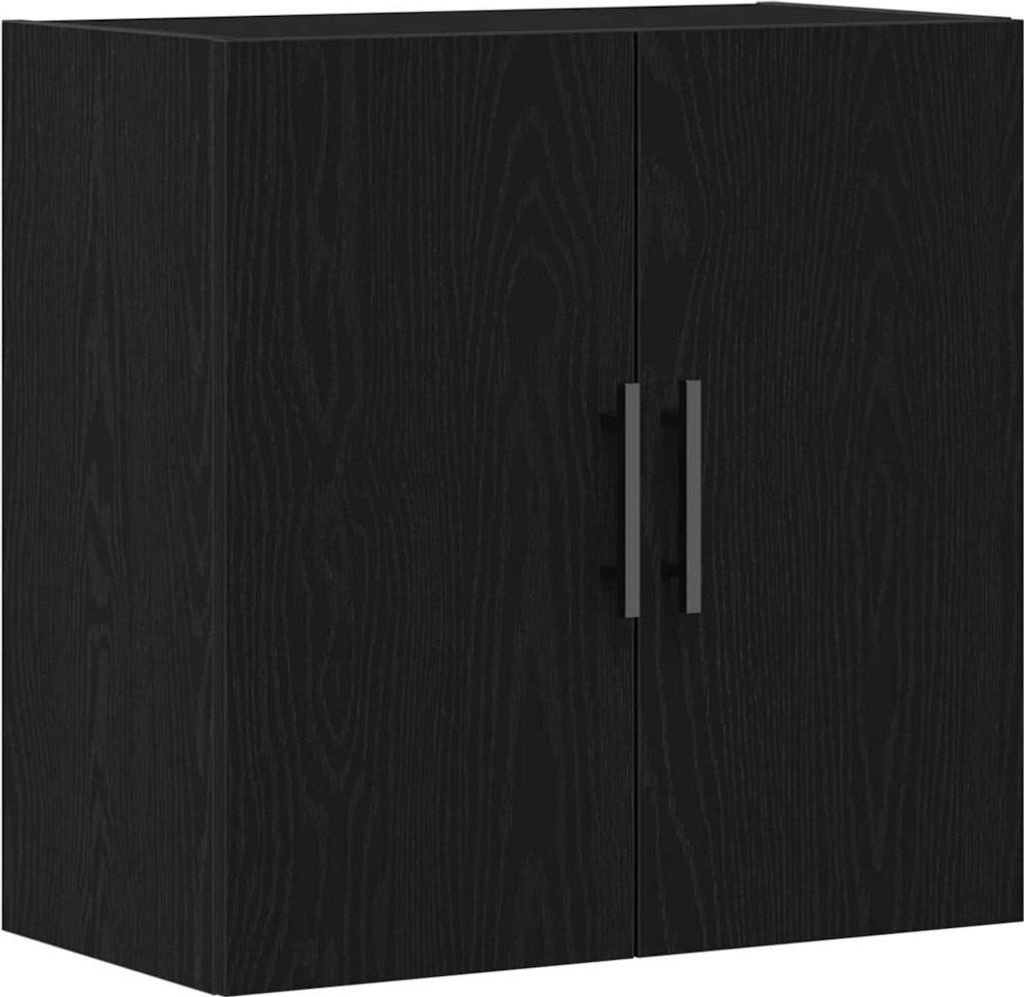 Wandschrank Wandmontiert Schwarz Eichen-Optik 60 x 31,5 x 60 cm