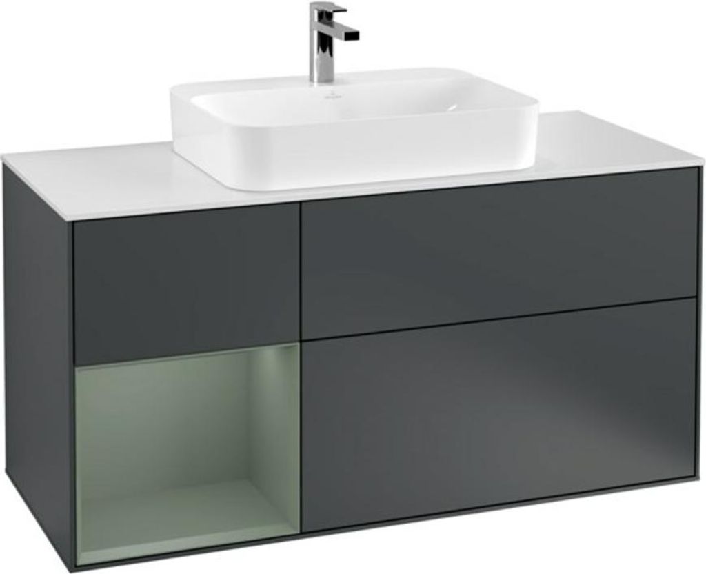 V&B Waschtischunterschrank Finion 120cm, Pl w m, Rg l Ol m La, md b m Lac