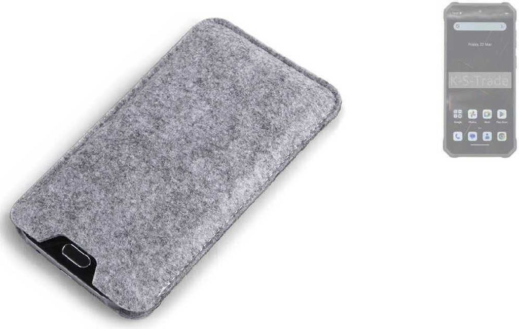 K-S-Trade Filz Handyhülle kompatibel mit Oukitel WP36 Schutzhülle Filztasche Filz Tasche Case Sleeve Handy Hülle Filzhülle grau