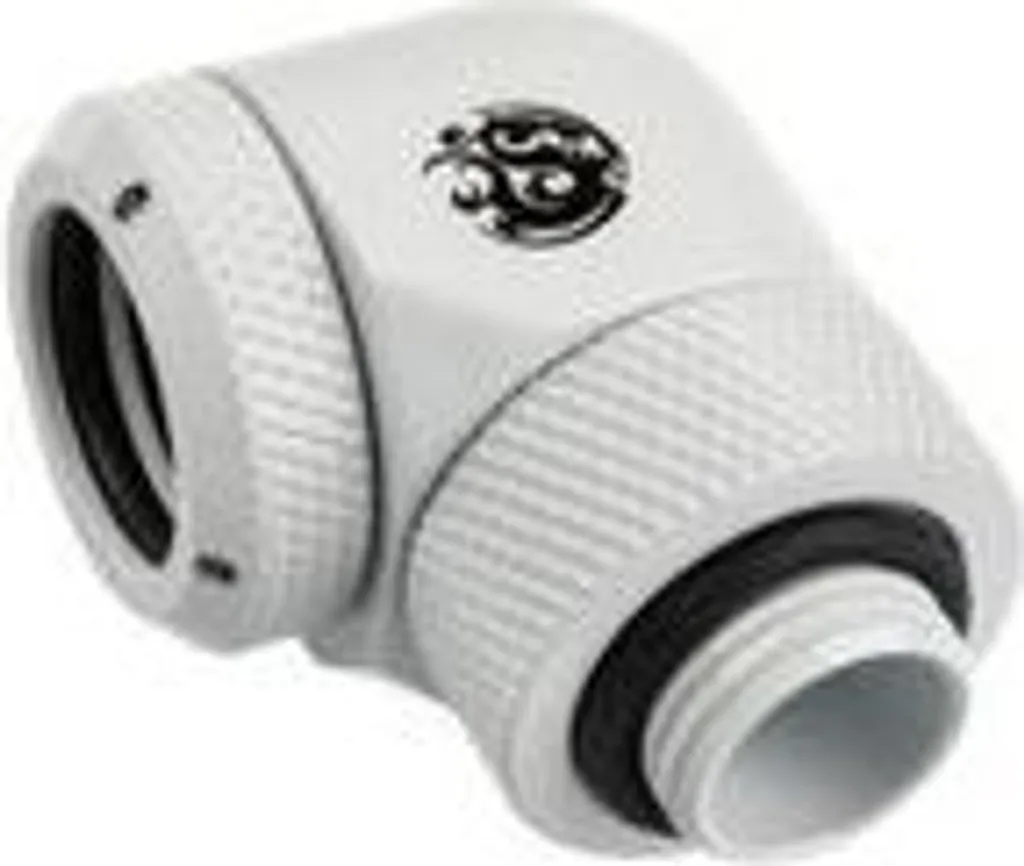 Adaptateur Bitspower 90° G1/4 vers 14mm Hardtube Blanc Pivotant