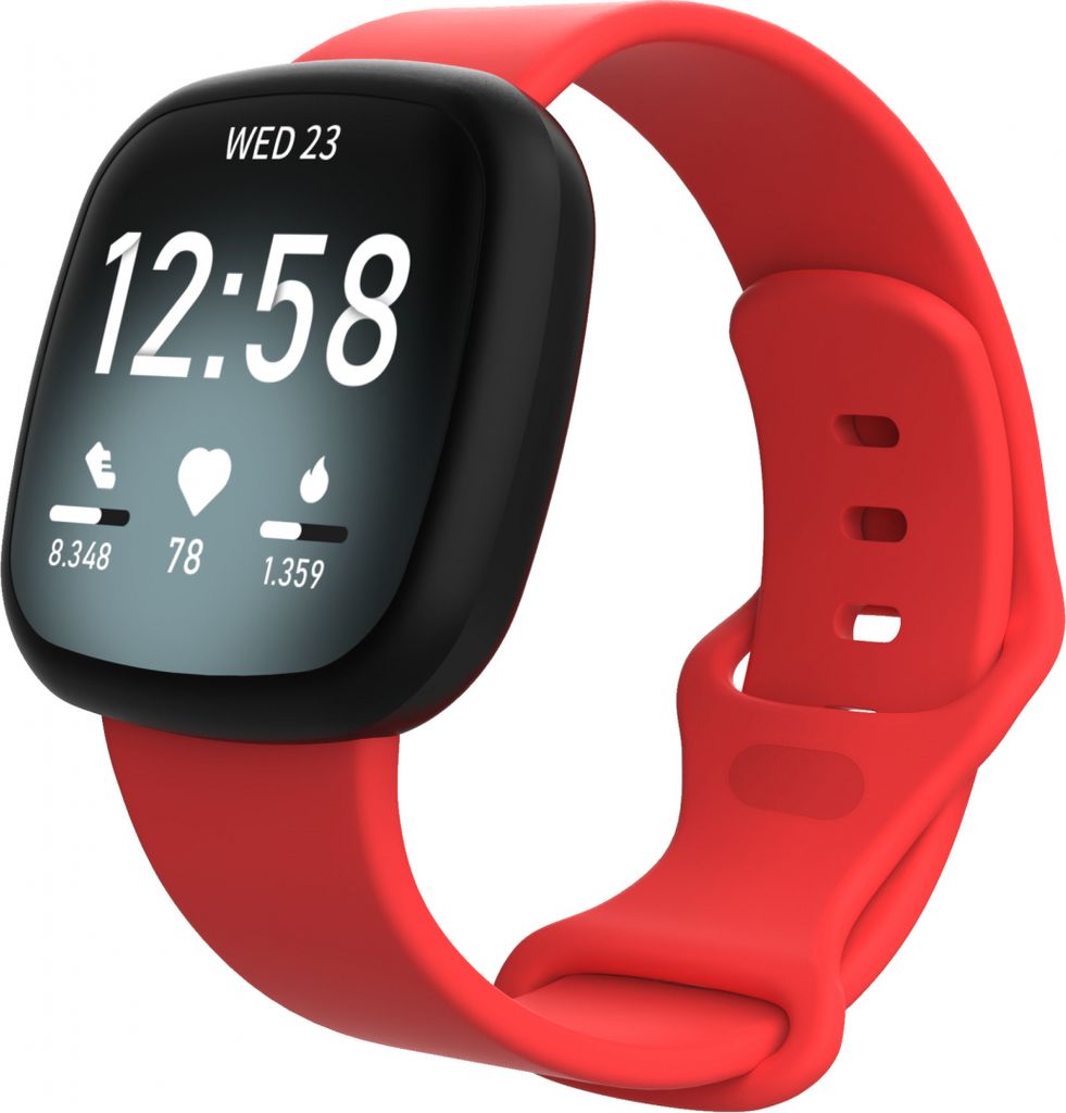BStrap Silicone (Large) Armband für Fitbit Versa 3, red