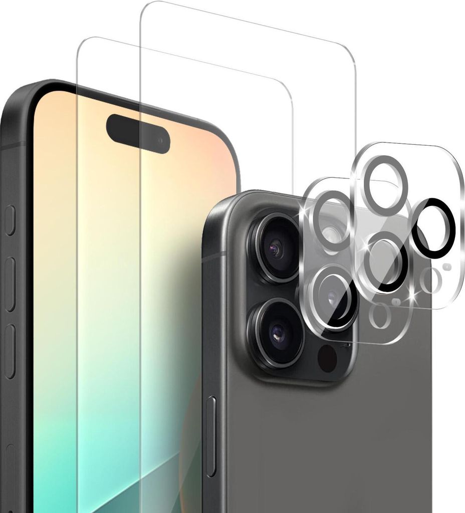 2x Display + Kamera Glas für Apple iPhone 16 Pro Max Panzerfolie Displayglas Kameraglas 9H Schutzglas