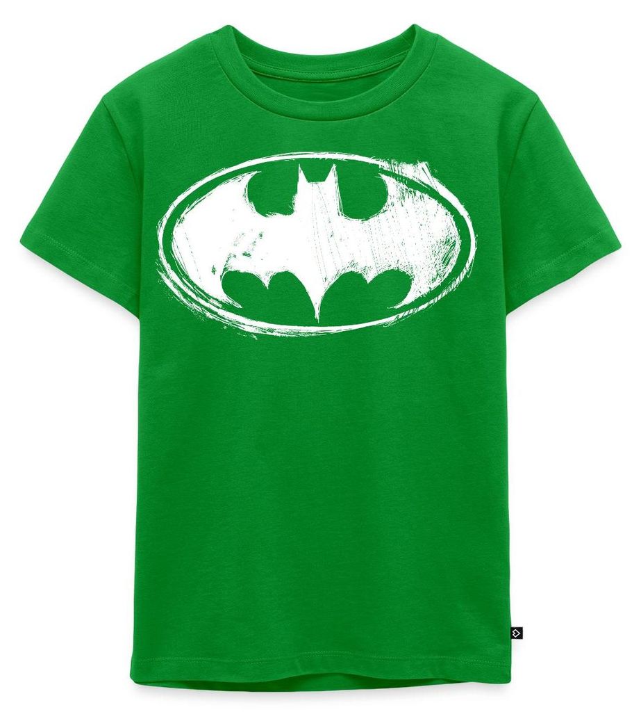 Spreadshirt DC Comics Batman Logo Gezeichnet Kinder Premium T-Shirt, 122/128 (6 Jahre), Grün