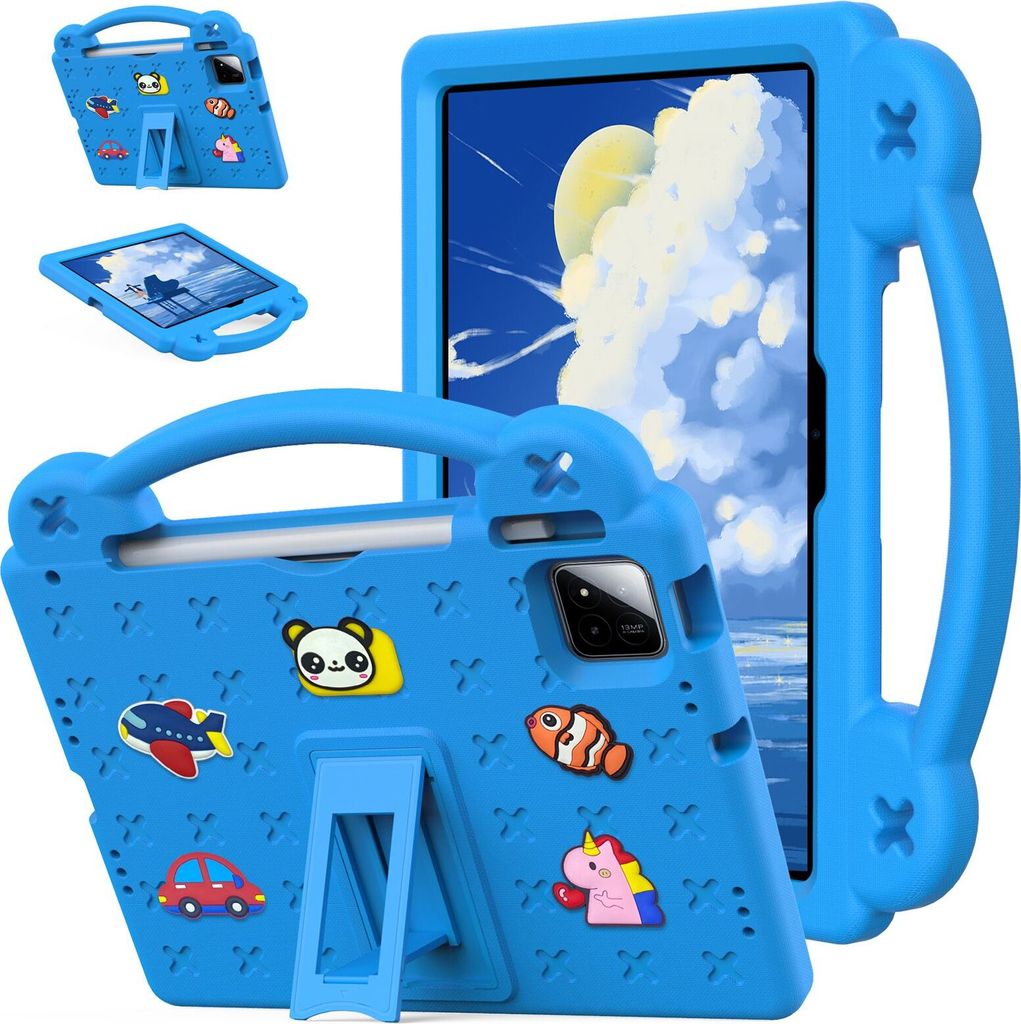 Schutzhülle für Xiaomi Pad 7 / Pad 7 Pro 11.2" Niedliche Hülle für Kinder, Stoßfest mit Griff und Ständer Blau
