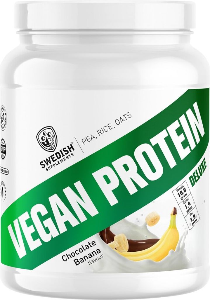 SWEDISH Supplements | Vegan Protein Deluxe | from Pea, Rice and Oats Chocolate with banana