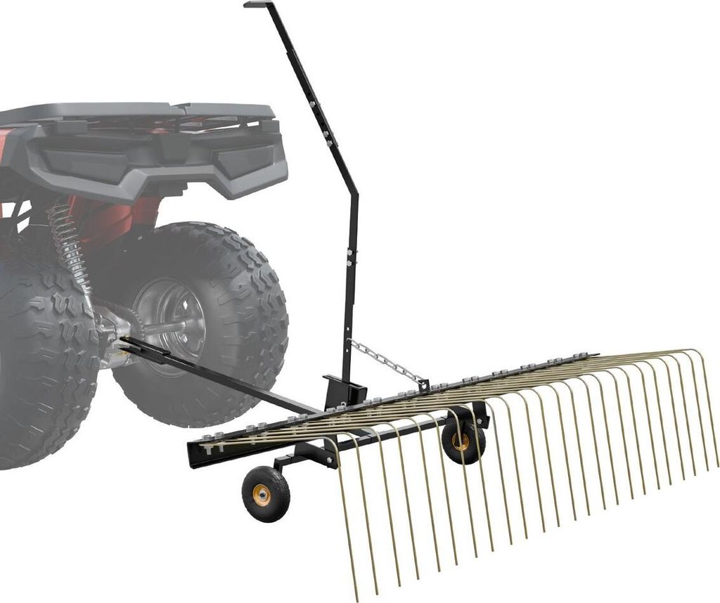 Anhängbarer Vertikutierer 60" Rasenvertikutierer-Rechen für ATV oder Rasenmäher 24 Zinken