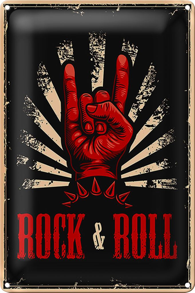 Blechschild Retro 40x30cm Rock & Roll Musik