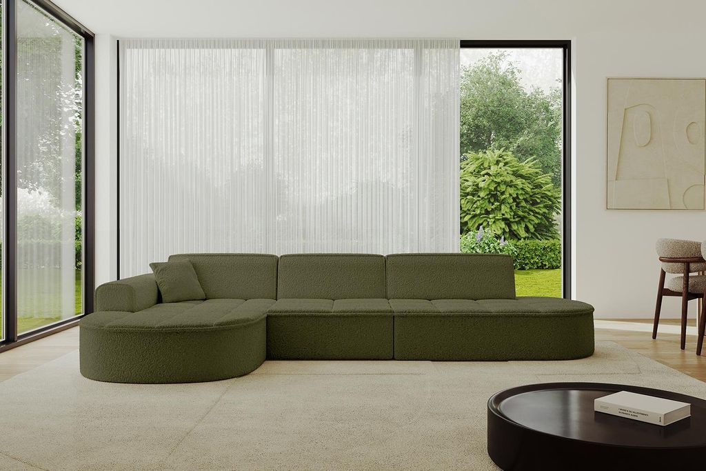 ALTDECOR Ecksofa in L- Form TARO-L2 - 328x171x79,5 Grün - Corner Sofa Bett Eckcouch Couch Wohnlandschaft Cauchsofa