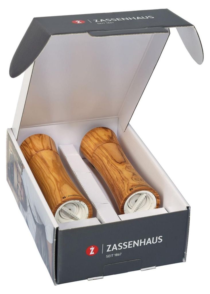 Zassenhaus Mühlen-Set FRANKFURT 18 cm Olivenholz Produktbild 