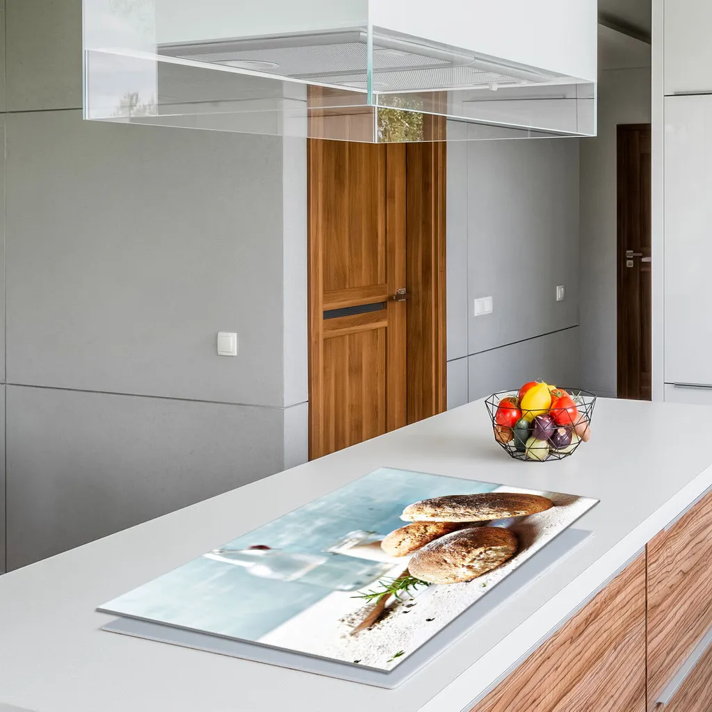 Piastra di copertura del fornello 90x52 copertura del piano cottura in ceramica alzatina di vetro tagliere deco, pane cucina - 4