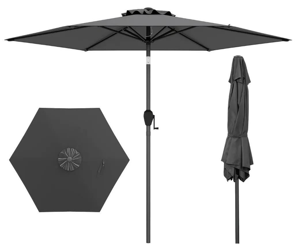 Parasol Jardin Inclinable 230 cm : Protégez-vous du Soleil en Gris