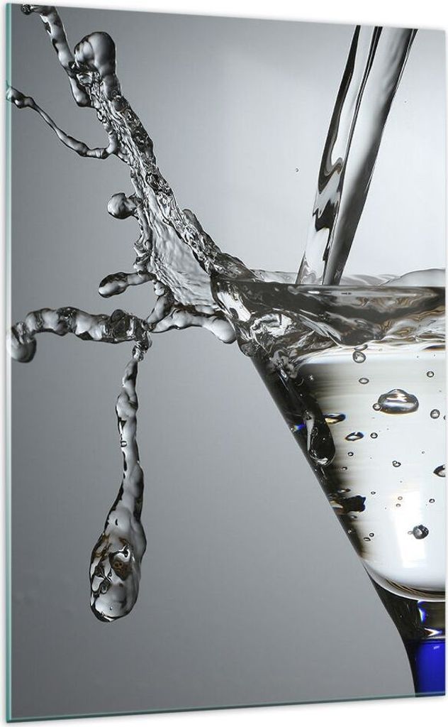 Bilder auf glas - Einteilig - Glas Wasser Mineralwasser Blasen - 70x100cm - Glasbilder - Wandbilder - Bilder - Wanddekoration aus Glas - Glas Bilde...