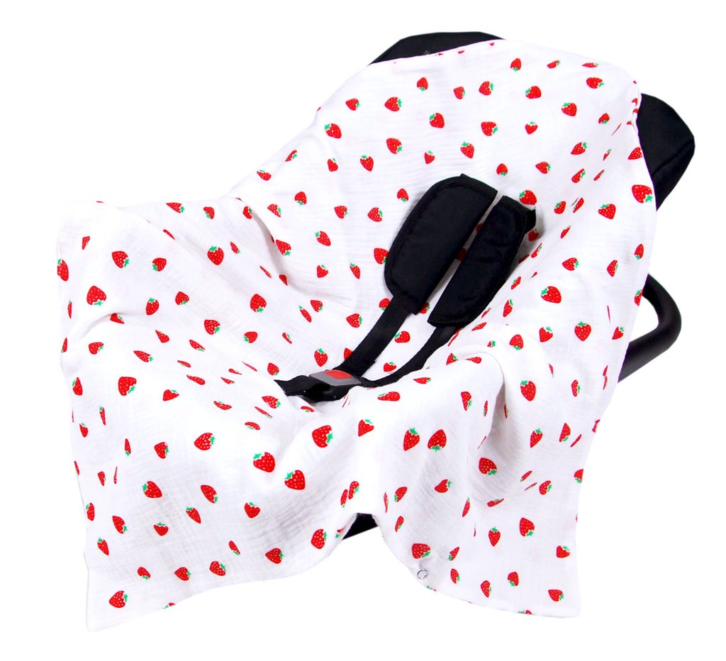 BabyLux Einschlagdecke Musselin 80x80 cm – Sommerdecke für Babyschale, Autositz & Kinderwagen – Atmungsaktiv & Weich – 100% Baumwolle - D9 E...