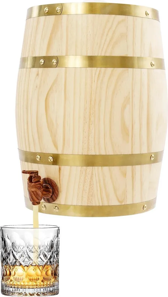 Fût à vin en pin 10L avec robinet pour le vieillissement du whisky