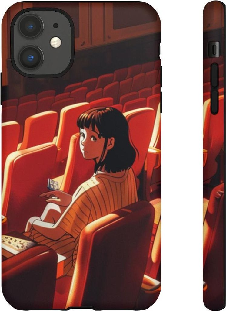 Mädchen auf roten Theatersitzen – Hülle Kompatibel mit iPhone 11