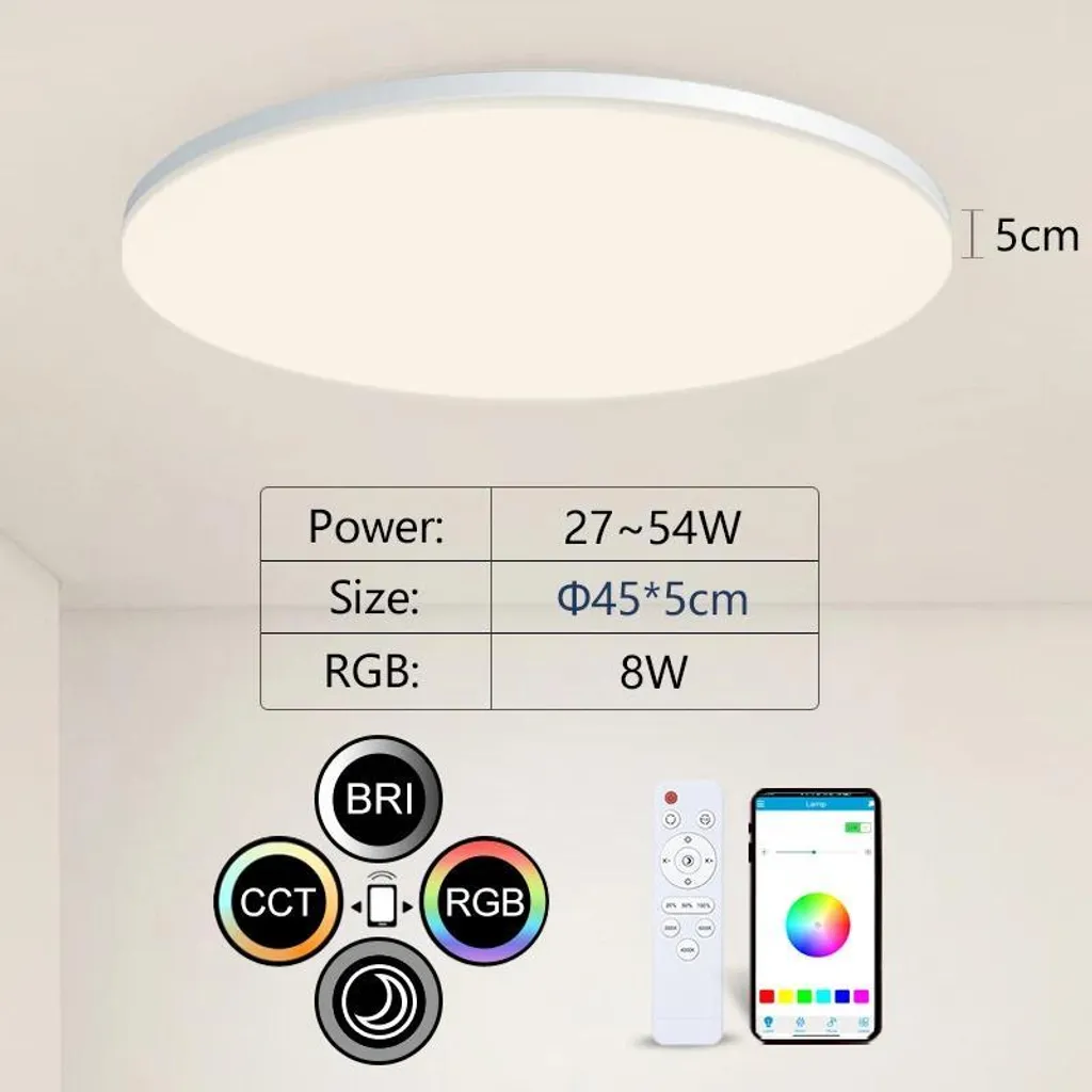 Plafonnier LED Smart Control 45cm à Intensité Variable pour Salon - 2