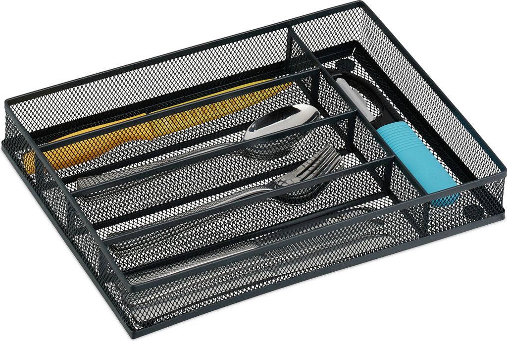 relaxdays Besteckkasten für Schubladen aus Metall Produktbild 