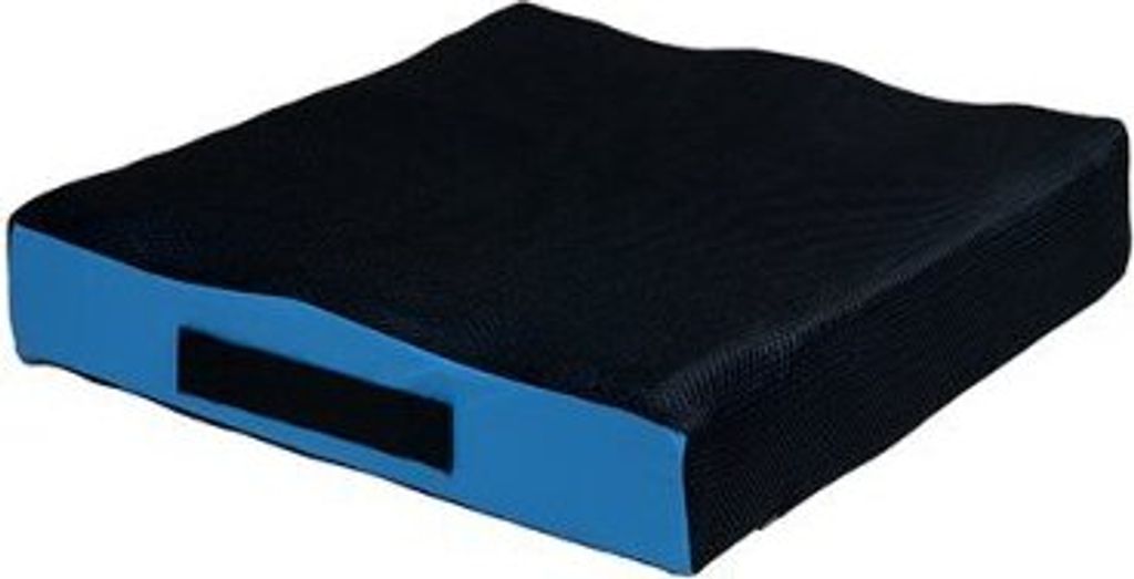 Sitzkissen CUBE GEL mit Inko-Kombibezug Höhe 8 cm schwarz-blau>>>>51 x 51 cm