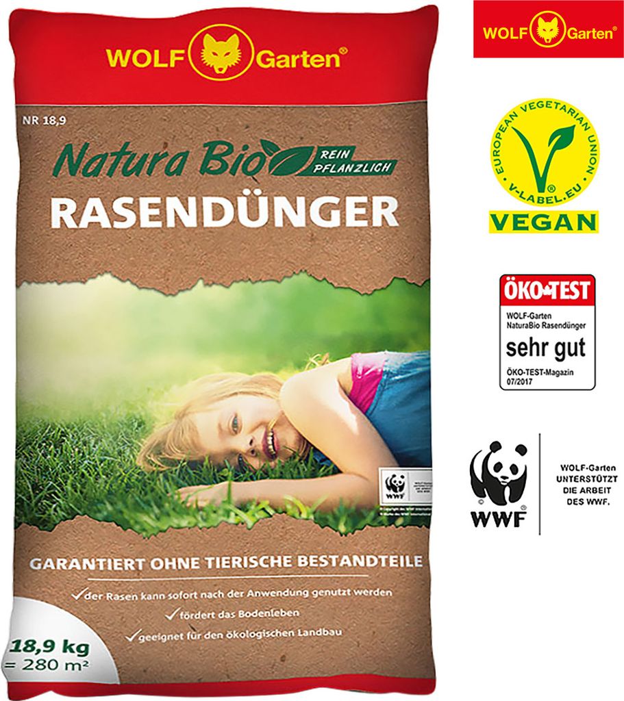 WOLF Garten Natura Rasendünger  18,9 kg Rasen Produktbild 