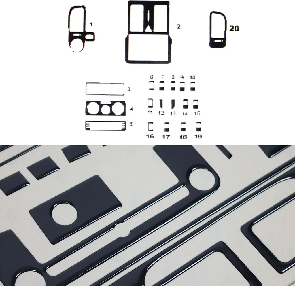 Decorazione interna abitacolo per VW Polo 1997-2001 Piano Black Optics 20 pz