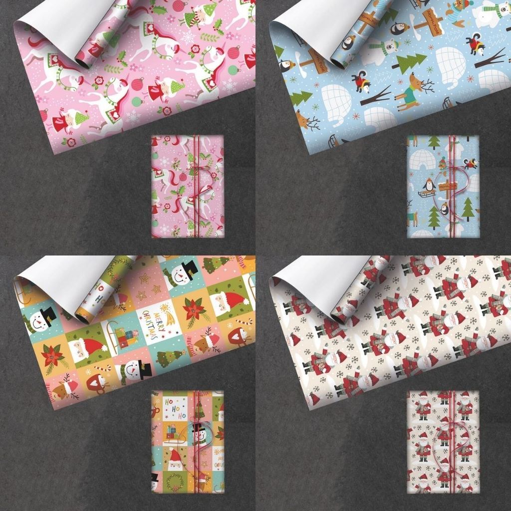 Geschenkpapier Weihnachten Kinder 2m x 0,7m - 10 Rollen Produktbild 3