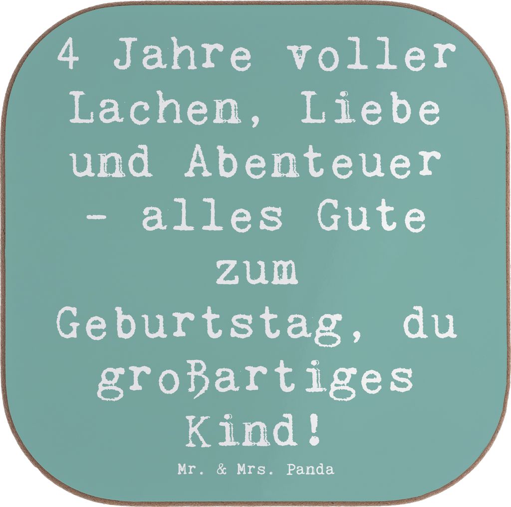Mr. & Mrs. Panda Tischuntersetzer Spruch 4. Geburtstag - Meeresbrise - Geschenk, Schatz, Nähe, 4 Jahre, Kaffeeuntersetzer, gläseruntersetzer, Hap...