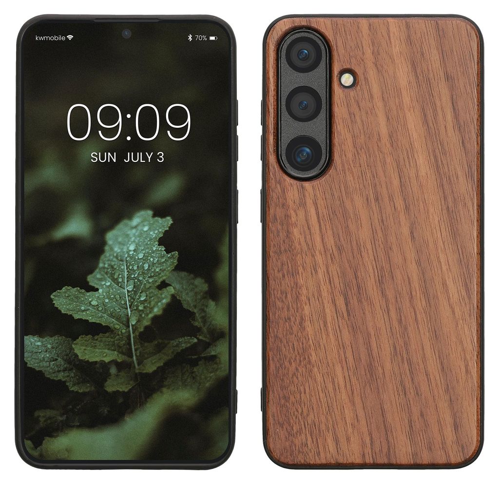 kwmobile Handyhülle für Samsung Galaxy S25 Hülle Holz - Produktbild 