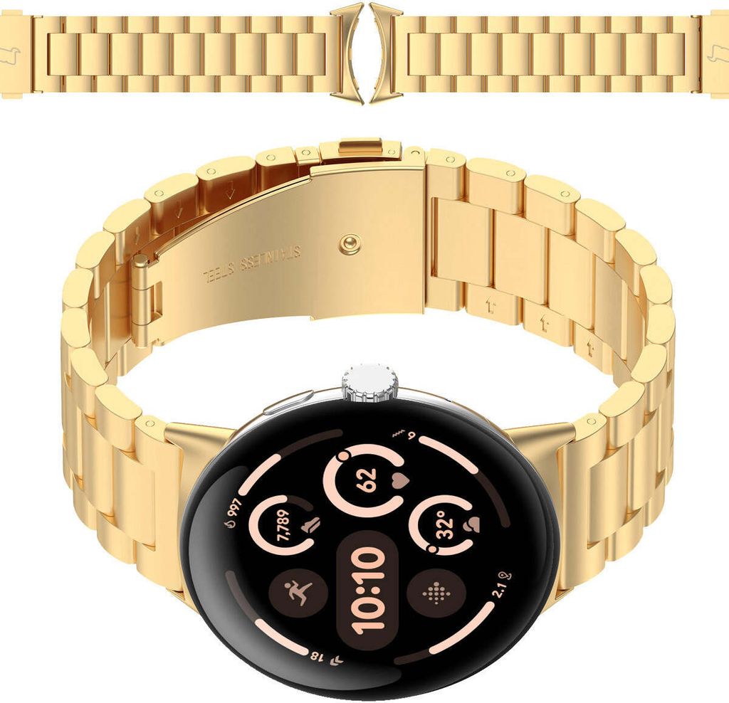 Bizon Strap Uhr Aura Google Pixel Uhr 3 / 2 / 1 41 mm gold