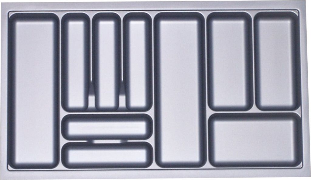ORGA-BOX I Besteckeinsatz grau 817 x 474 mm für 90 cm Produktbild 