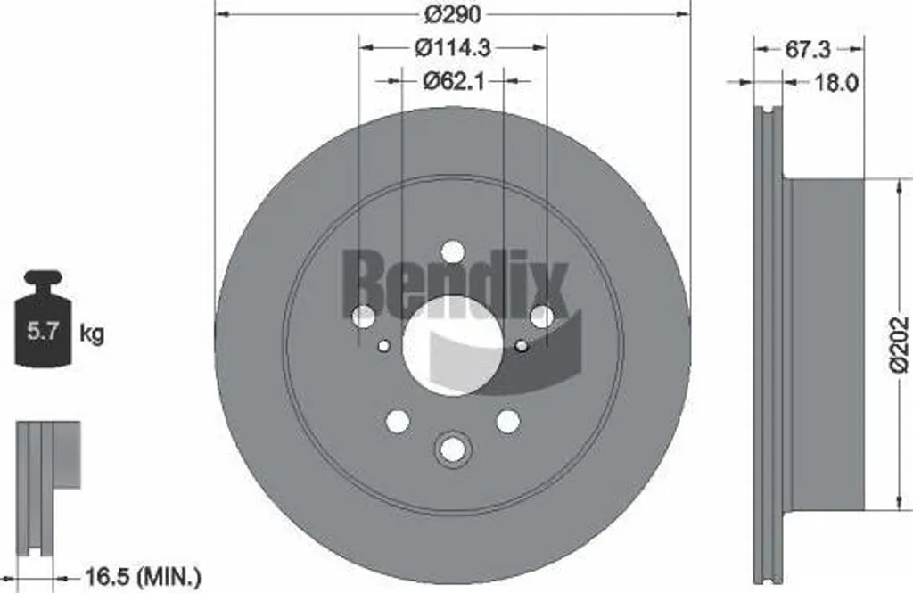 Disque de frein haute performance Bendix BDS2274 acier carbone 291mm